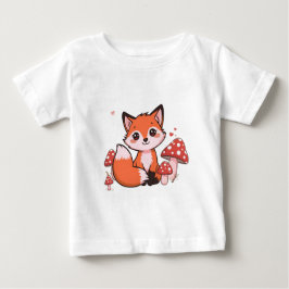 Schattige Kawaii Vos met Paddenstoelen Cartoon Kun