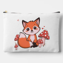 Schattige Kawaii Vos met Paddenstoelen Cartoon Kun Etui