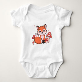 Schattige Kawaii Vos met Paddenstoelen Cartoon Kun Romper