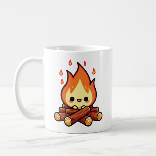 Schattige kawaii vuur vlam koffiemok (Links)