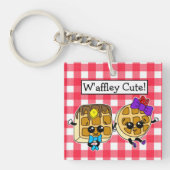 Schattige Kawaii Waffle Pun Sleutelhanger (voorkant)