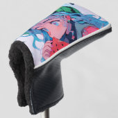 Schattige Kawaii Watermeloen Fruit Natuur Anime Me Golfheadcover (3/4 voorkant)