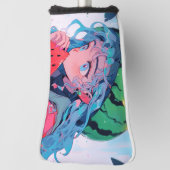 Schattige Kawaii Watermeloen Fruit Natuur Anime Me Golfheadcover (Draai 90)