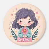 Schattige Kawaii "Wees Aardig" Illustratie Magneet (Voorkant)
