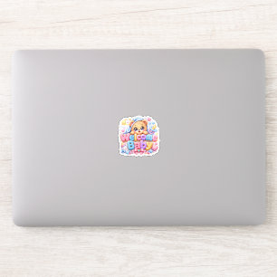 Schattige Kawaii Welkom Baby Teddibeer Pastel Roze Sticker