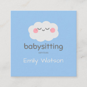 Schattige Kawaii Wolk Blauwe Oppas Vierkante Visitekaartje