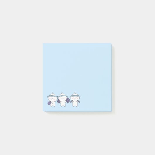 Schattige Kawaii Workout Karakter Stickers Post-it® Notes (Voorkant)
