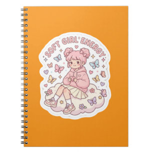 Schattige Kawaii Zachte Meisjes Energie Pastel Roz Notitieboek