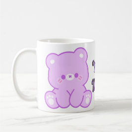 Schattige Kawaii Zittende Pastel Paarse Teddibeer Koffiemok