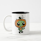Schattige Kawaii Zombie Pompoen Iced Coffee Mok (Links)
