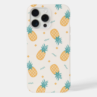 Schattige Kawaii Zomer Ananas Patroon iPhone 15 Pro Max Case