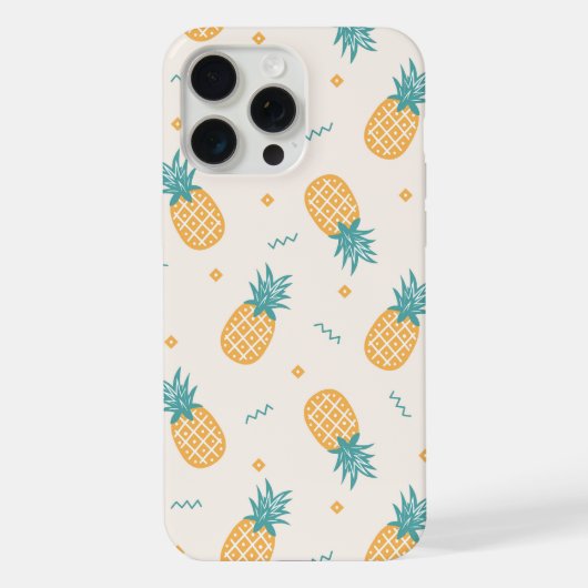 Schattige Kawaii Zomer Ananas Patroon iPhone Hoesje (Achterkant)