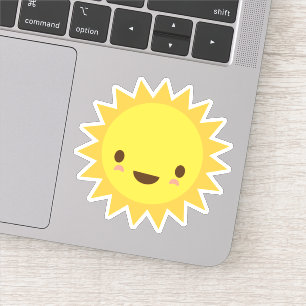 Schattige kawaii zon karakter sticker