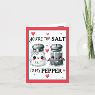Schattige Kawaii Zout en Peper Bedankkaart