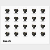 Schattige Kawaii zwart Sushi Cat Ronde Sticker (Vel)