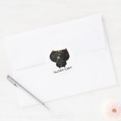 Schattige Kawaii zwart Sushi Cat Ronde Sticker (Envelop)