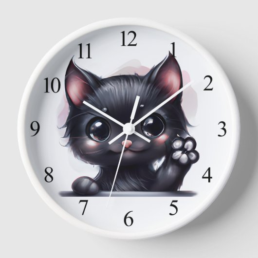 Schattige Kawaii Zwarte Kat (Voorkant)