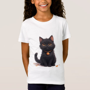 Schattige Kawaii Zwarte Kat Halloween Magie 🎃 T-shirt