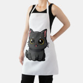 Schattige Kawaii Zwarte Kat Schort (Insitu)