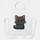 Schattige Kawaii Zwarte Kat Schort (Voorkant)