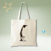 Schattige keizerspinguïn en baby boodschappen tote bag