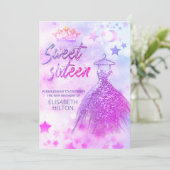 Schattige Keltische maan en sterren zoete zestien Kaart (Staand voorkant)