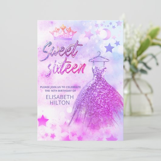 Schattige Keltische maan en sterren zoete zestien Kaart (Staand voorkant)