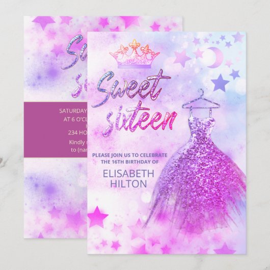 Schattige Keltische maan en sterren zoete zestien Kaart (Voorkant / Achterkant)