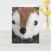 SCHATTIGE KERELTJE ZEGT **VROLIJK KERSTFEEST AAN U KAART (Gele Bloem)