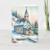 Schattige kerkje op Snowy Day | Christmas Kaart (Voorkant)