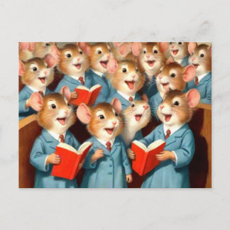 Schattige Kerkkoor Mice Briefkaart