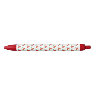 Schattige Kers Handgetekende Zoete Verjaardag Rood Zwarte Inkt Pen