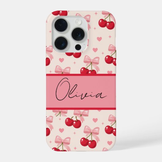 Schattige Kers Lint Coquette iPhone Hoesje (Achterkant)