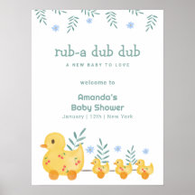 Schattige kers rubber mama eend babyshower welkom