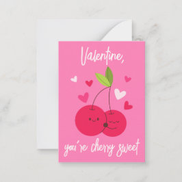 Schattige Kers Zoete Bes Liefde Harten Valentijn Notitiekaartje