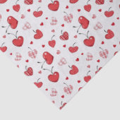 Schattige Kersen Harten Boho Scandinavische Valent Tissuepapier (Detail)