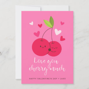 Schattige Kersen Liefdes Hartjes Valentijnsdag Feestdagenkaart