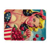 Schattige Kersen Pin-up Magneet (Horizontaal)