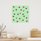 Schattige kersen poster (Keuken)