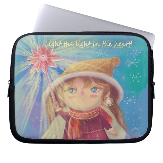 schattige kersengel laptop sleeve (Voorkant)
