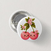 Schattige Kersenliefdessticker Ronde Button 3,2 Cm (Voorkant /achterkant)