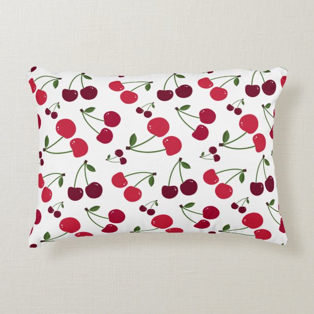 Schattige kersenpatroon Accent Pillow Accent Kussen (Voorkant)
