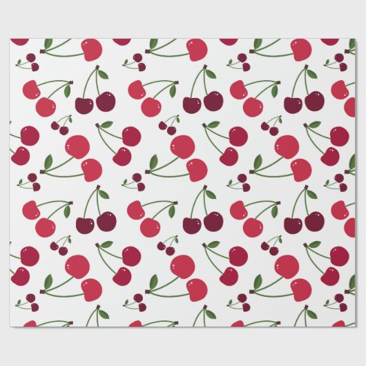 Schattige kersenpatroon Inpakpapier (Vlak)