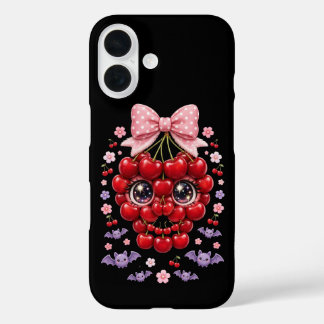 Schattige Kersenskeletboog Hoesje Halloween Kawaii