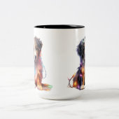 SCHATTIGE KERST AUSTRALISCHE HERDER PUPPY TWEEKLEURIGE KOFFIEMOK (Center)