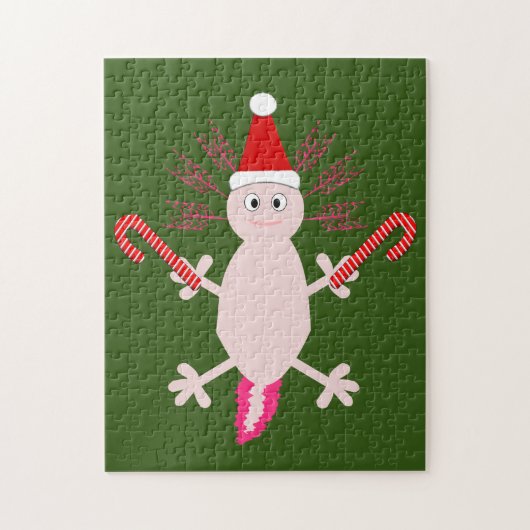 Schattige Kerst Axolotl Legpuzzel (Verticaal)