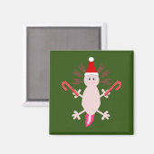Schattige Kerst Axolotl Magneet (Voorkant / Achterkant)