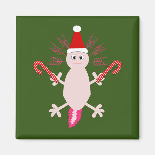 Schattige Kerst Axolotl Magneet
