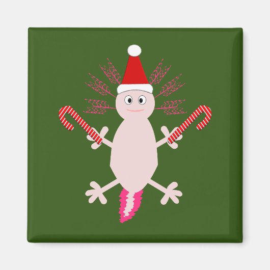 Schattige Kerst Axolotl Magneet (Voorkant)