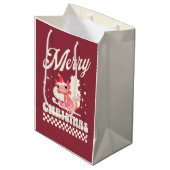 Schattige Kerst Axolotl Prettig Kerstfeest Medium Cadeauzakje (Voorkant Gekanteld)